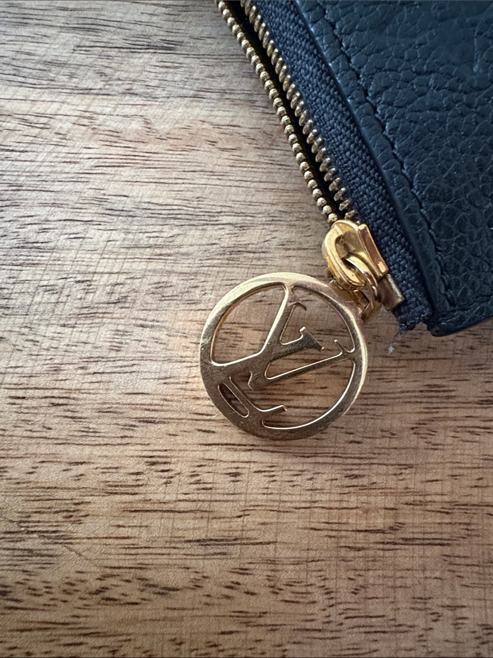 Authentic Louis Vuitton Empreinte Monogram Zipped Romy Card Holder Black - Picture 3 of 7